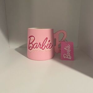 Barbie Pink Logo Mug with Unique Handle